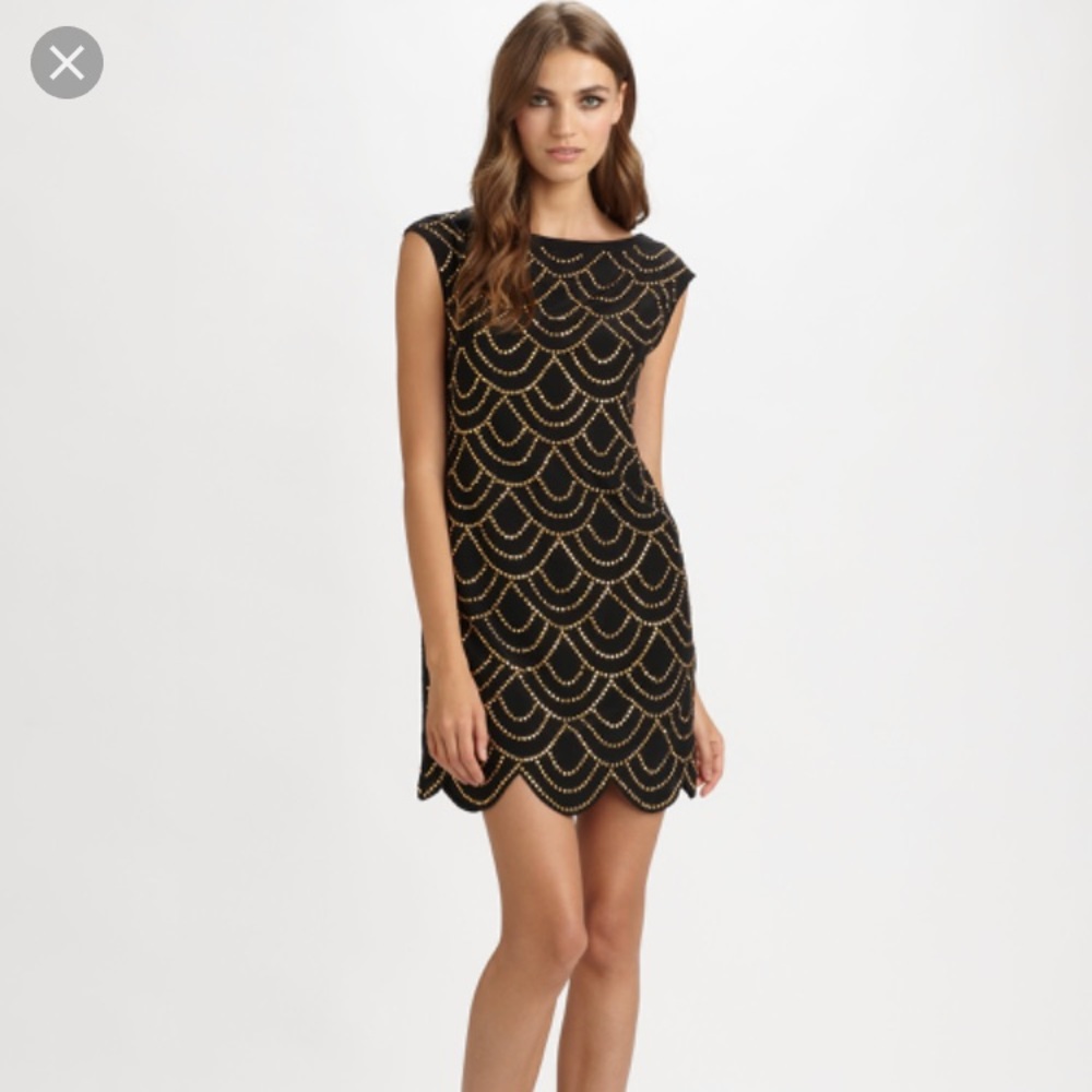 NWT Trina Turk studded scallop dress